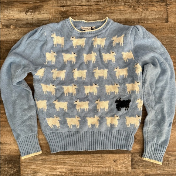 Princess Diana inspired vintage Black Sheep Hunters Glen print Sweater - Picture 1 of 3